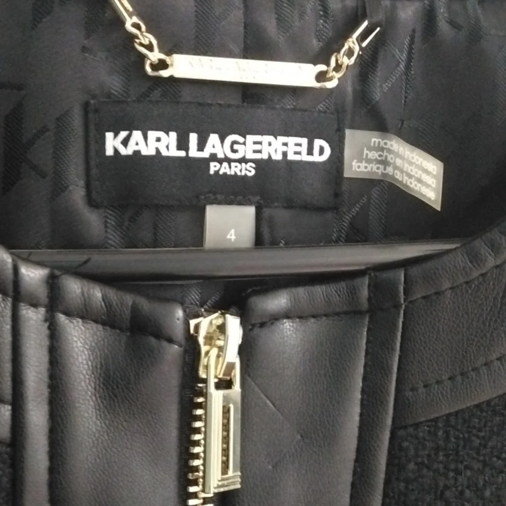 🔥 NWT Karl Lagerfeld Black Blazer with Fitted Silhouette Size 4 - Picture 2 of 6